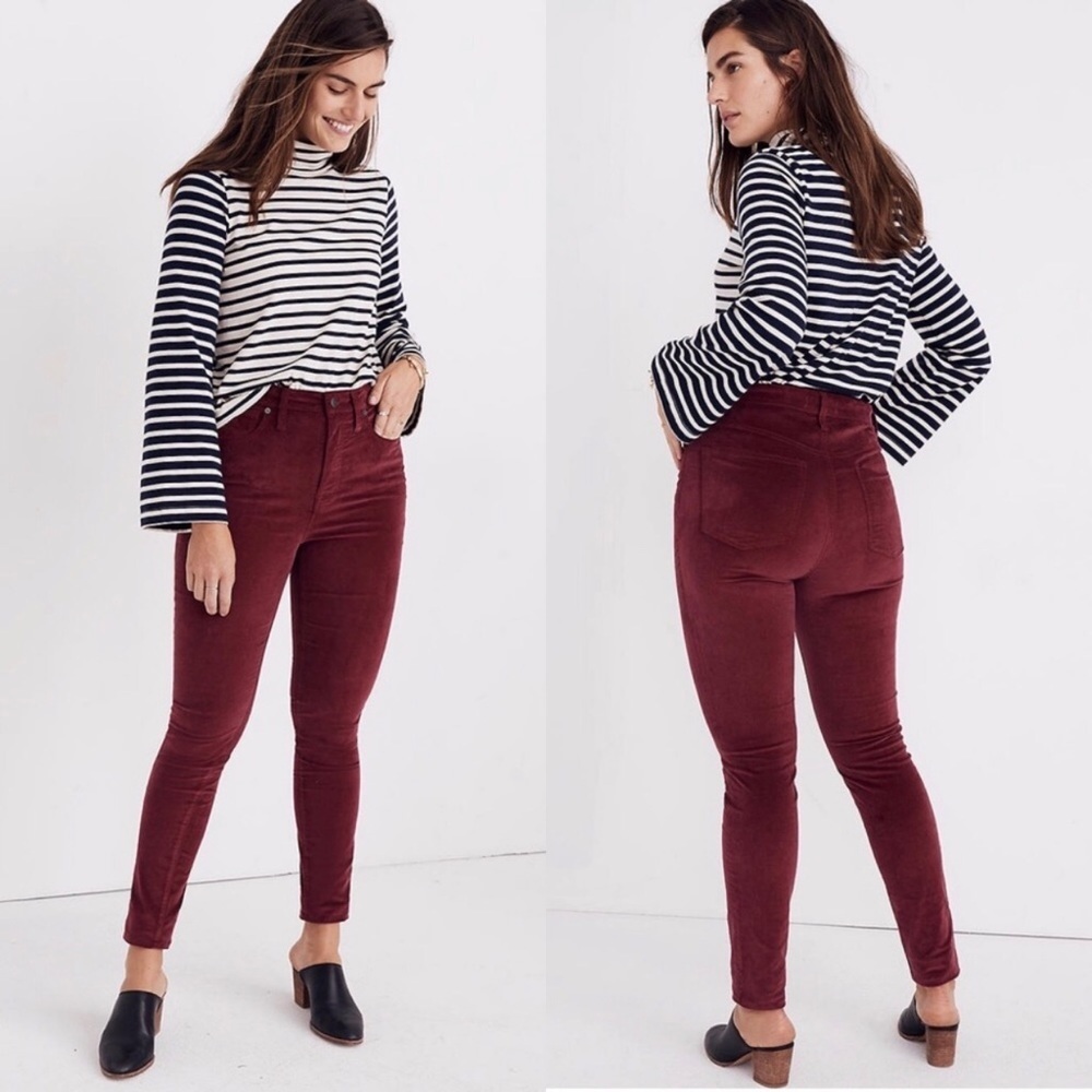 Madewell high rise skinny velvet pant jeans 37